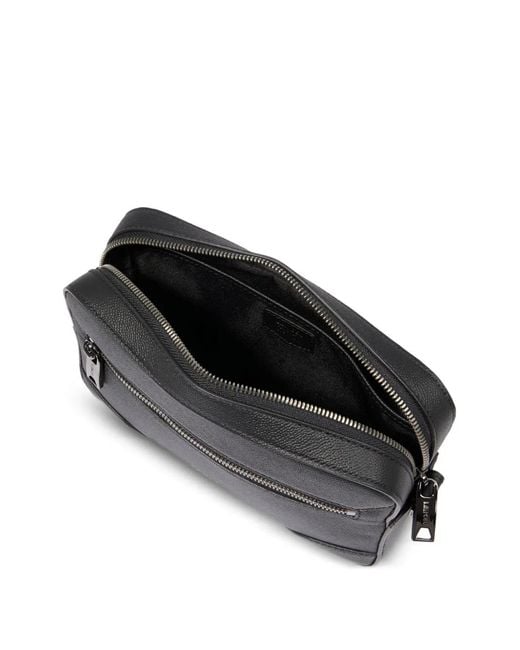 Lancel Black Zip-Fastening Leather Messenger Bag for men