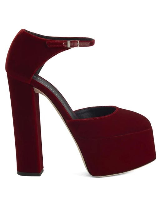 Giuseppe Zanotti Red 150Mm Bebe Ankle-Strap Platform Pumps