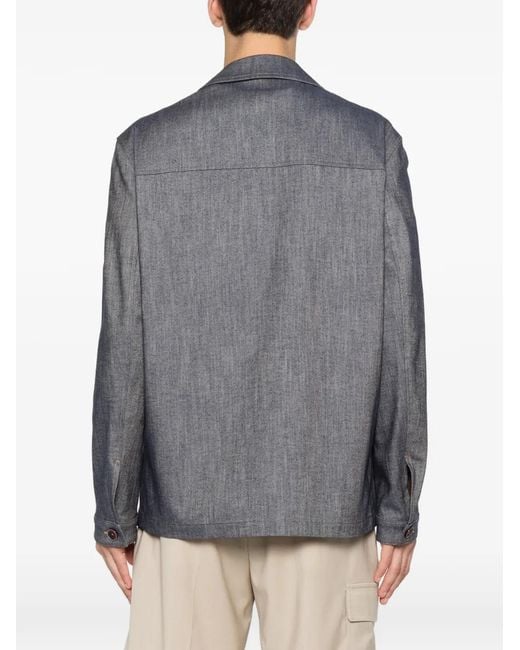 Manuel Ritz Gray Twill Chore Jacket for men