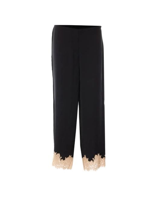 Rixo Black Marcela Lace-Trim Trousers