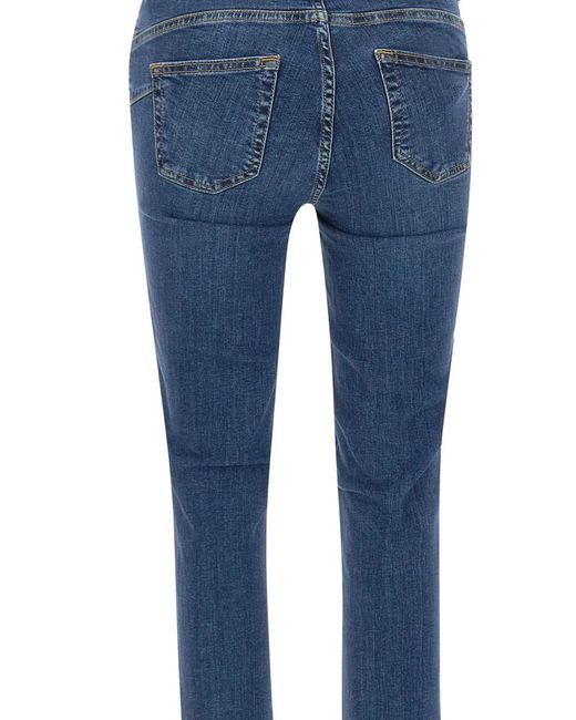 Liu Jo Blue Bottom Up Ideal Five-Pocket Trousers