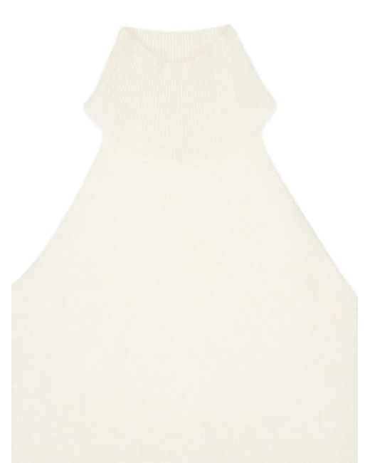 Lisa Yang White Leaya Knitted Sleeveless Vest