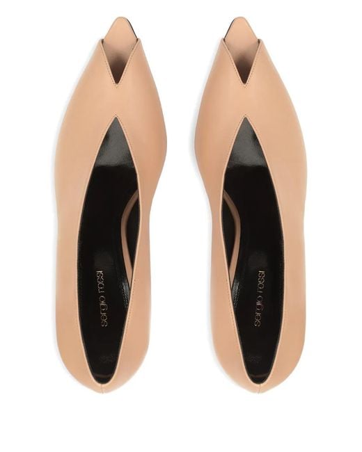 Sergio Rossi Natural Open-Toe Pumps