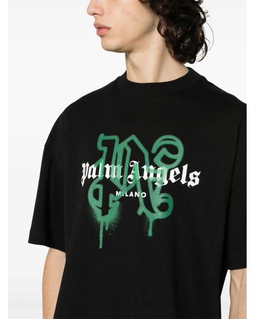Palm Angels Black T-Shirts And Polos for men