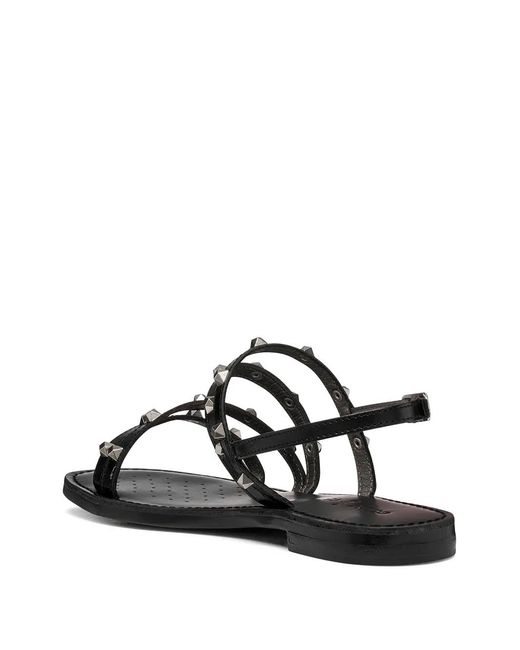 Geox White Stud-Embellished Multi-Strap Sandals