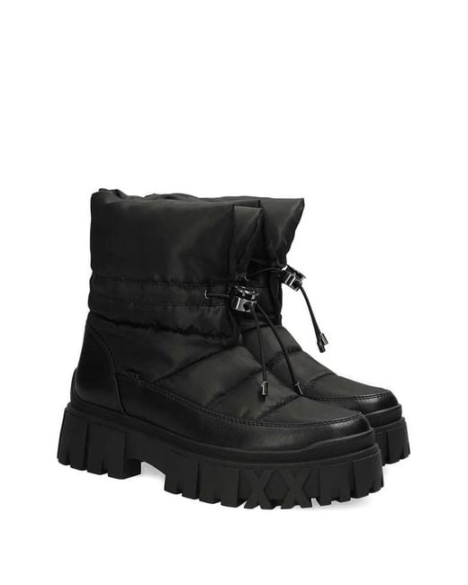 Mexx Black Quilted Platform Ankle Boots