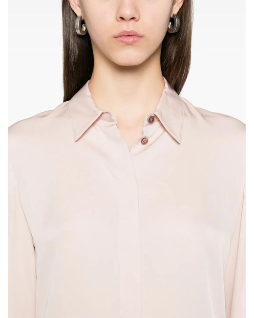 Theory Pink Classic Fitted Shirt
