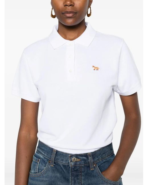 Maison Kitsuné White Baby Fox Regular Polo