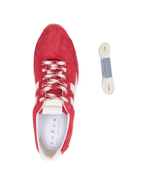 Hogan Red 86Er Side Stripe Trainers