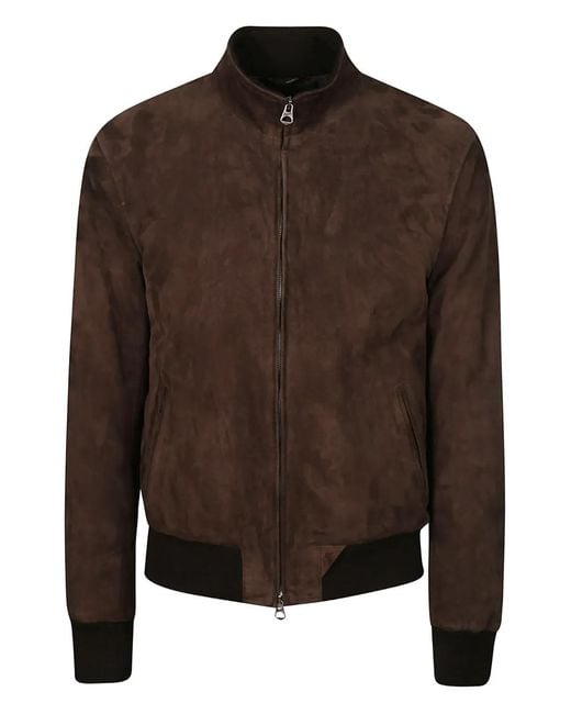 Stewart Brown Suede Bomber Jacket for men