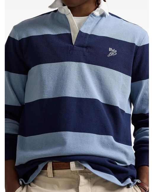 Polo Ralph Lauren Blue Striped Polo Shirt for men