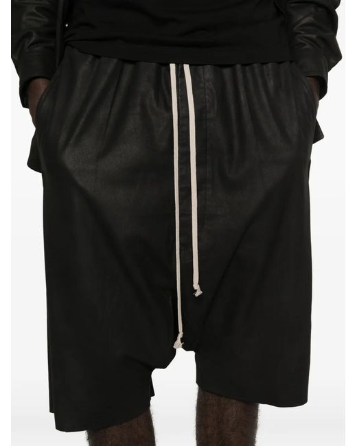 Rick Owens Black Short À Lien De Resserrage for men