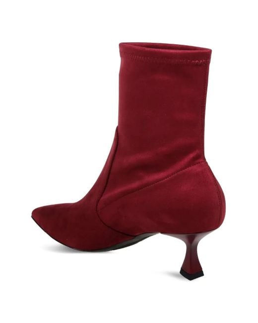 Sergio Levantesi Red 50Mm Celin Ankle Boots