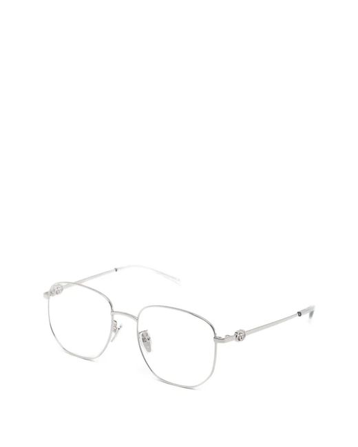 Gucci White Square Frame Glasses