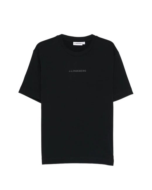 J.Lindeberg メンズ ブラック ロゴ Tシャツ