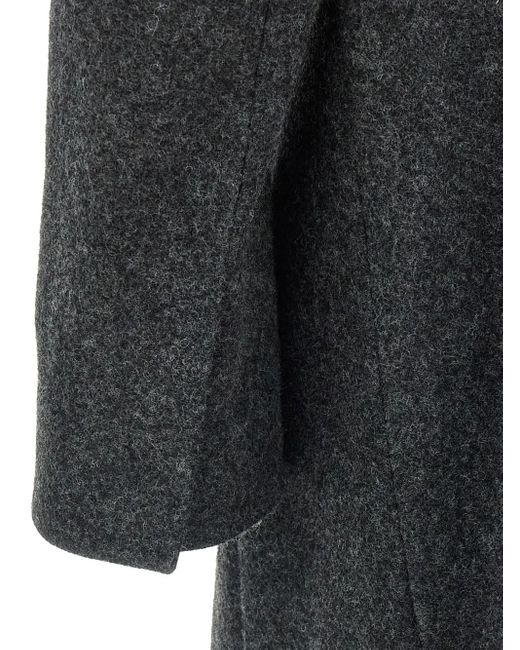 Prada Black Shetland Virgin-Wool Coat