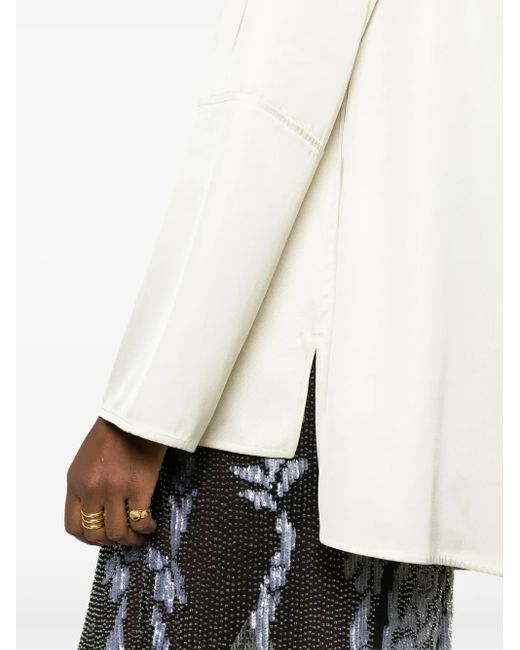 Jil Sander White Seam-Detail Crepe Blouse