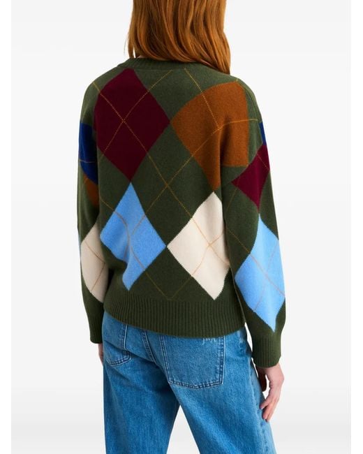Pringle of Scotland Green Pullover Mit Argyle-Muster