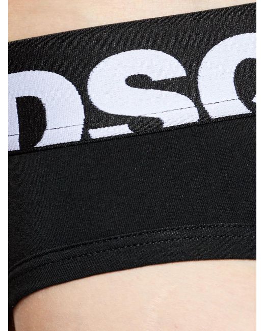 DSquared² Black Logo Waistband Briefs for men