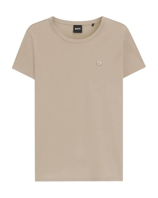 Boss Natural Logo-Appliqué Cotton T-Shirt