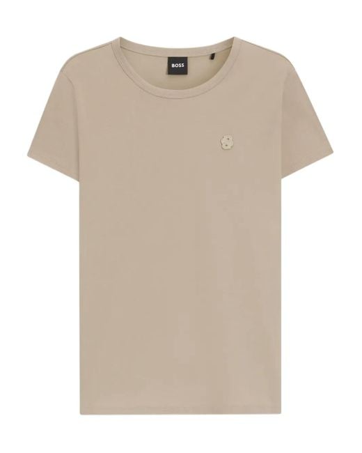 Boss Natural Logo-Appliqué Cotton T-Shirt