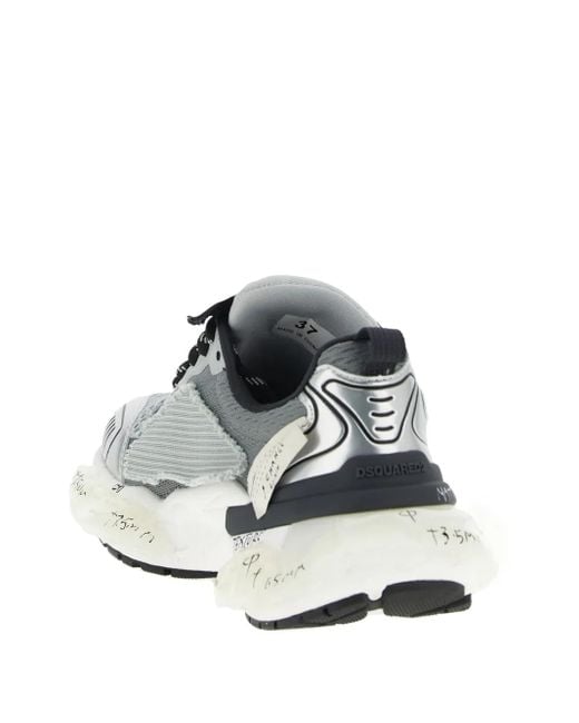 Zapatillas Faster con aplique de malla DSquared² de color White