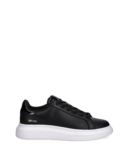 Baskets À Patch Logo Just Cavalli pour homme en coloris Black