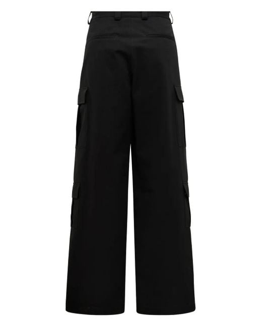 MSGM Black Cargo Pocket Trousers for men