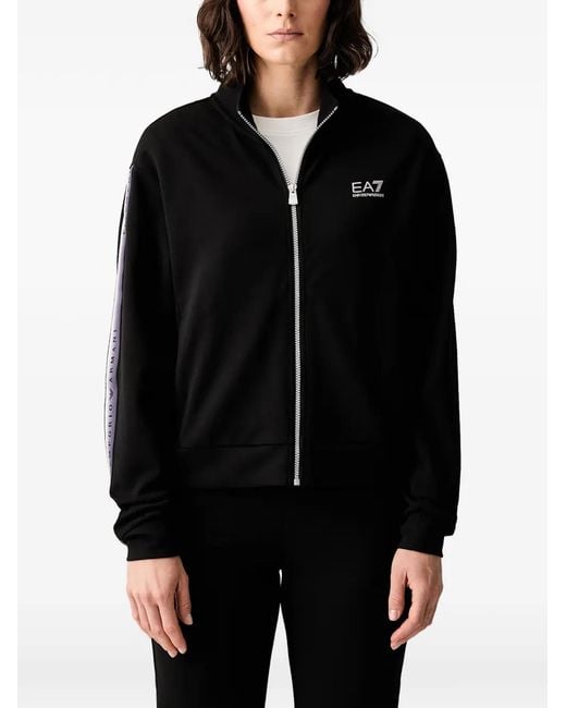 EA7 Black Logo-Print Tracksuit