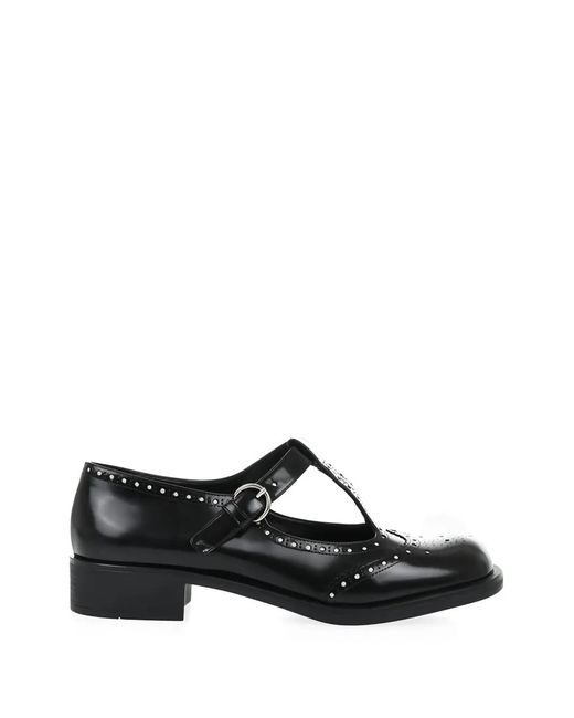 Miu Miu Black Mary Jane Brogue Pumps