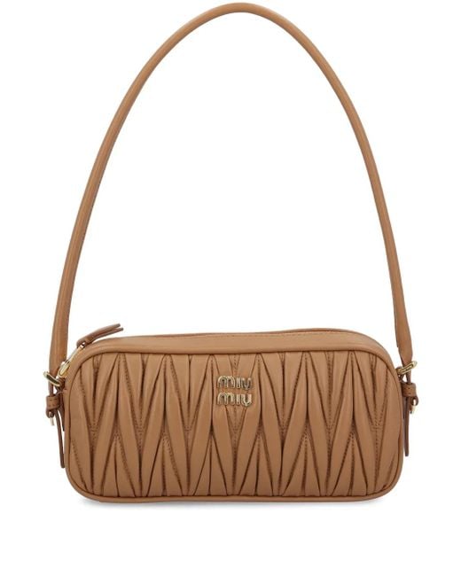 Miu Miu Brown Gesteppte Love Schultertasche