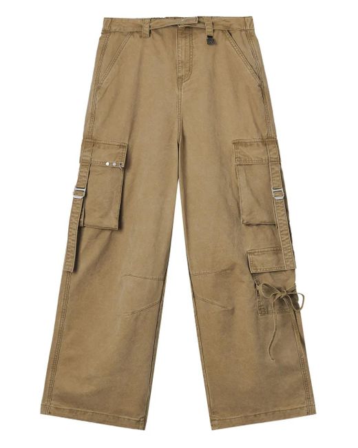 Musium Div. Natural Cargo-Pockets Logo-Patch Trousers