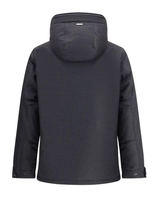 Woolrich Blue Drawstring-Hood Down Jacket for men