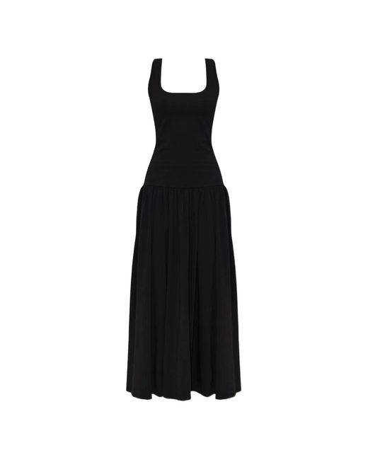 By Malene Birger Black Marcielle Scoop-Neck Gathered Maxi Dress
