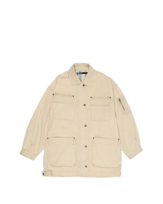 Bimba Y Lola Natural Patch-Pocket Coat