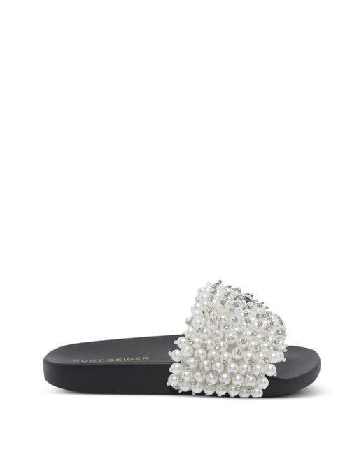 Kurt Geiger White Meena Eagle Sandals