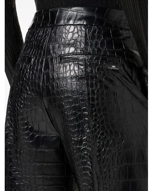 Pantalon Slim Crop Elisabetta Franchi en coloris Black