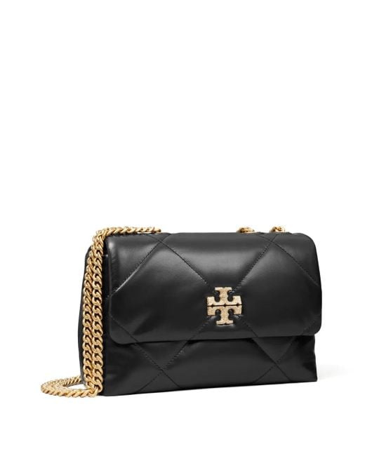 Tory Burch Black Small Kira Diamond-Quilted Pav� Convertible Shoulder Bag