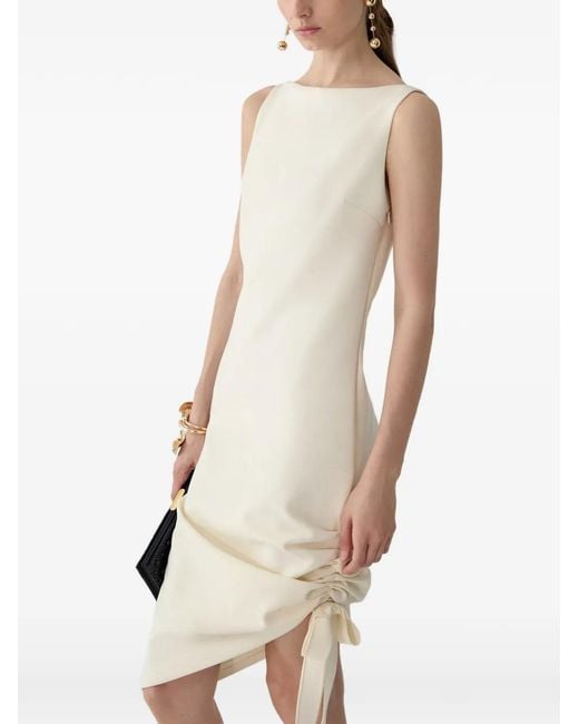 Carolina Herrera White Asymmetric Gathered Short Dress