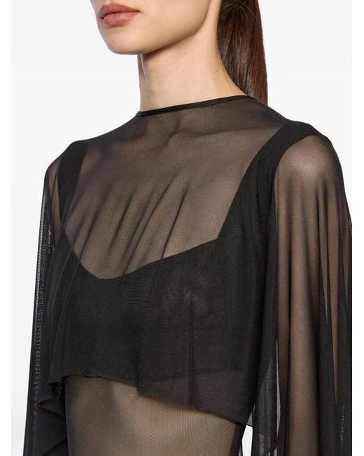 Atu Body Couture Black Semi-Sheer Cape