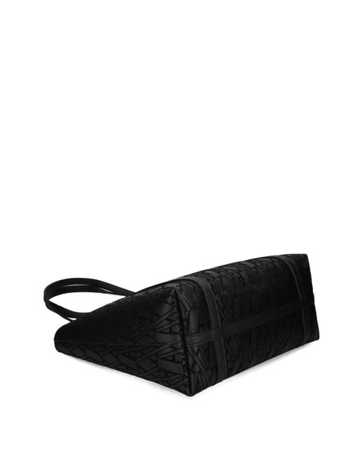 ARMANI EXCHANGE Black Monogram-Pattern Tote Bag