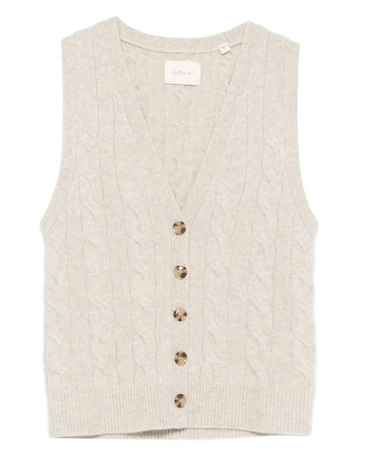 Chaleco de punto de ochos Doen de color Natural