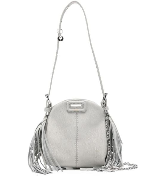 Maje White Miss M Micro Grainy Mini Bag