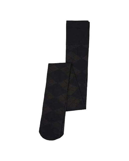 Swedish Stockings Black Rebecka Argyle-Pattern Tights