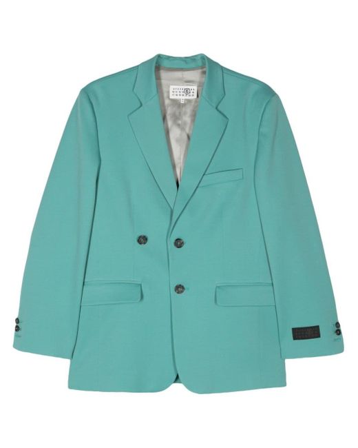 MM6 by Maison Martin Margiela Green Double-breasted Tailored Blazer