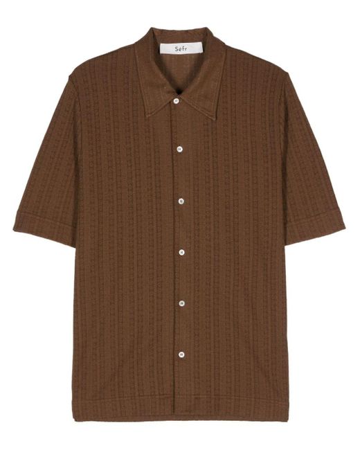 Séfr Brown Suneham Knitted Shirt for men