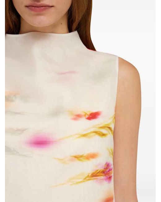 Ferragamo Multicolor Blossom-Print Mini Dress