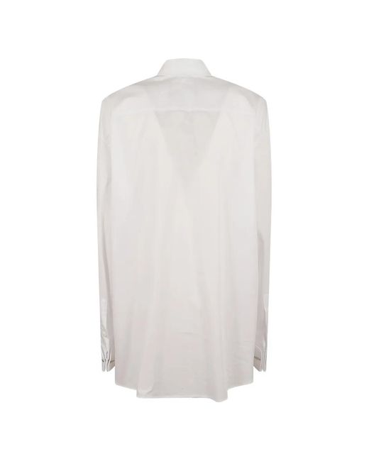 Dondup White Concealed-Front Buttoned-Cuffs Shirt