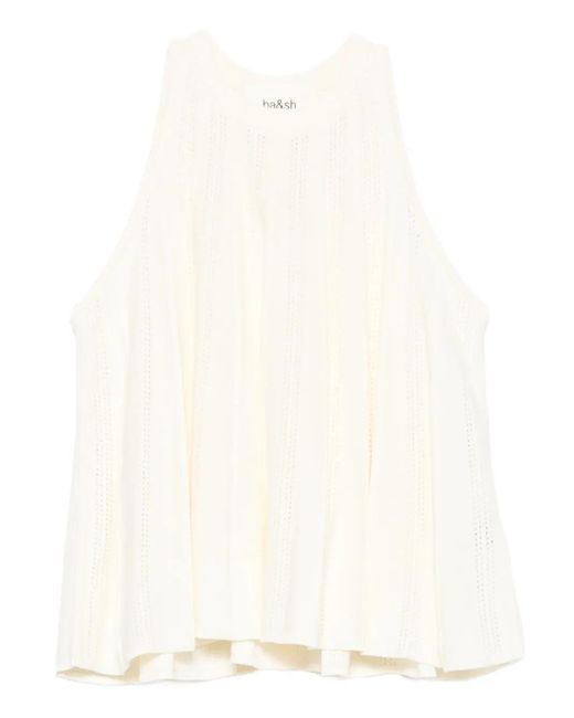 Top Serres plisado con cuello halter Ba&sh de color White