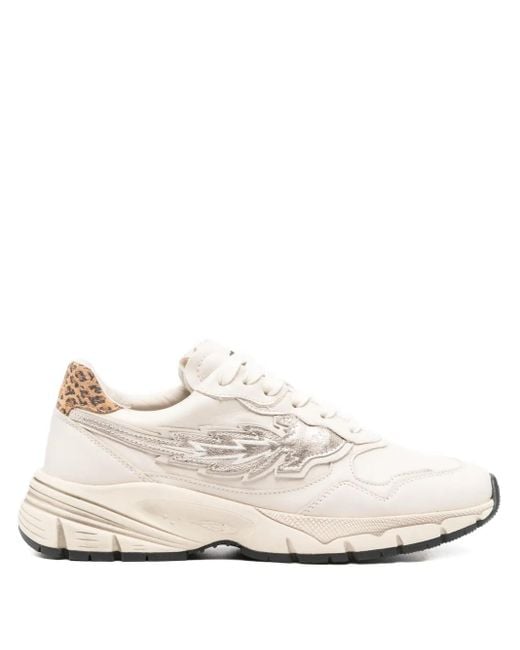 ENTERPRISE JAPAN White Leopard Detail Sneakers